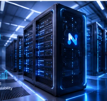 Illustration of a dedicated server rack